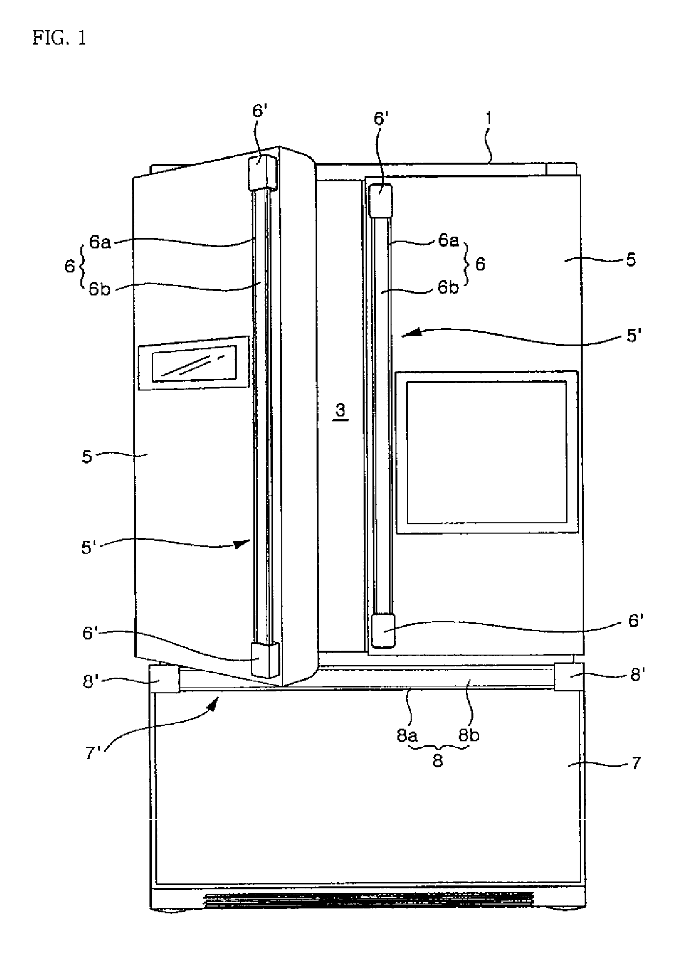 Door handle for refrigerator