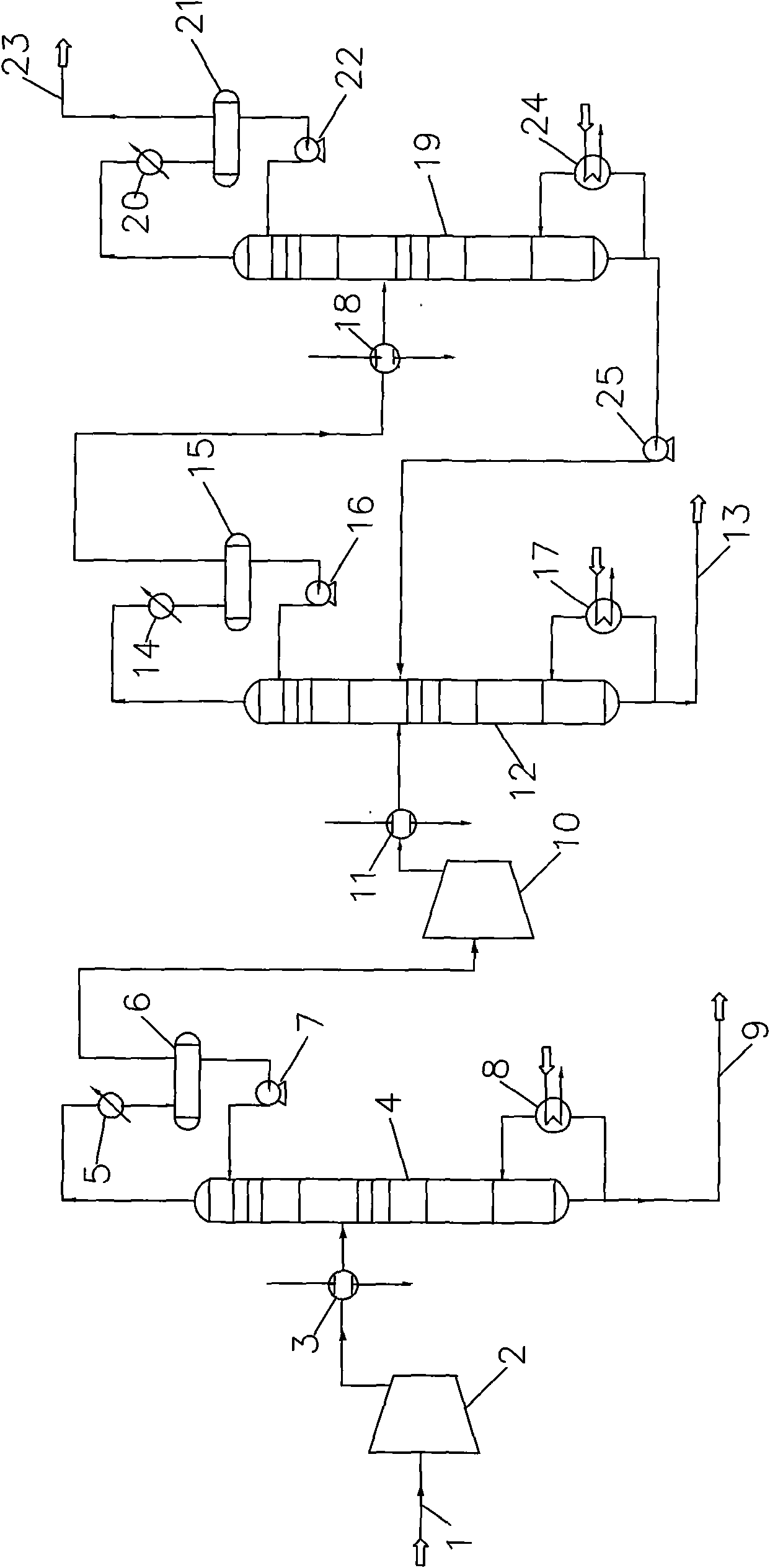 Method for removing oxy-compounds from olefin material flow