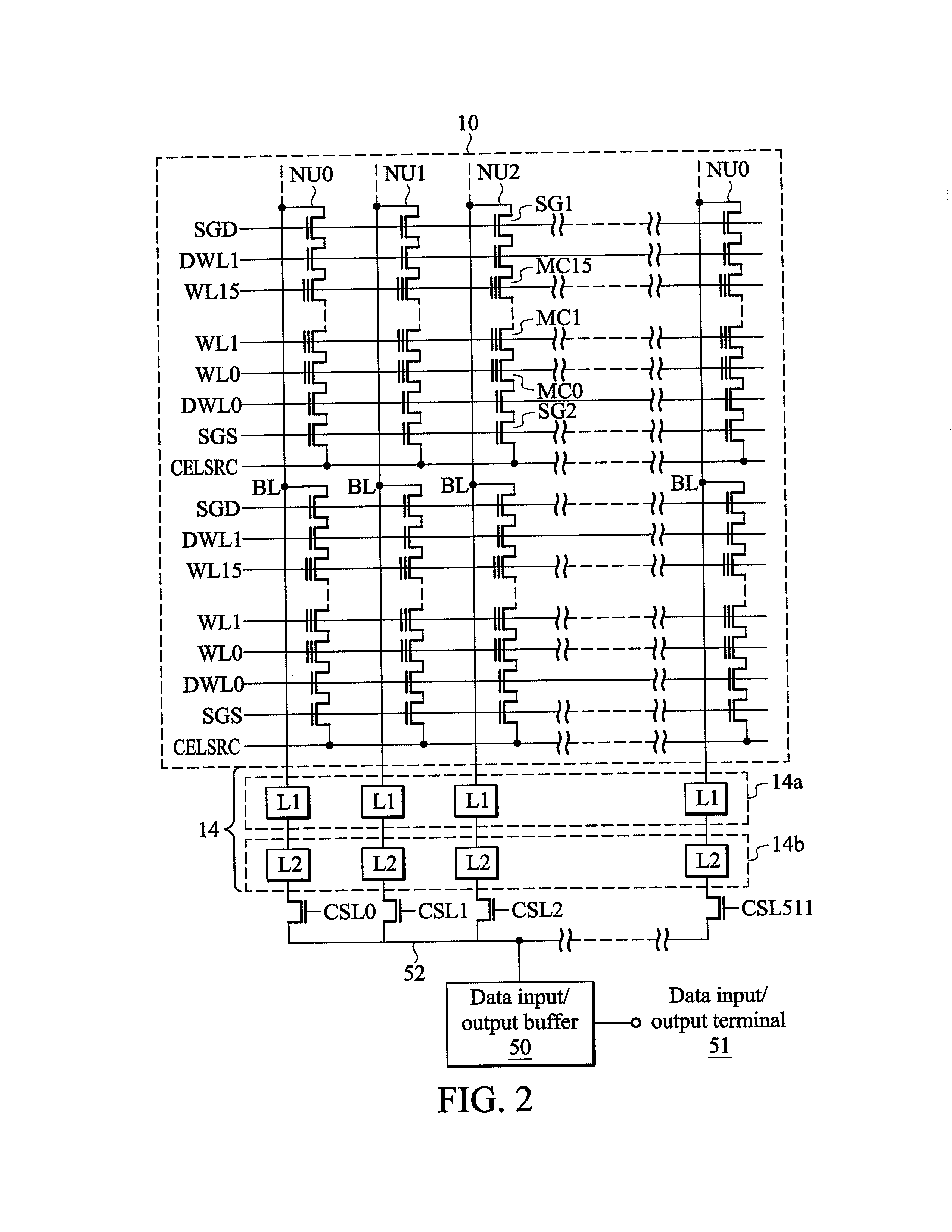 Nonvolatile semiconductor memory device and write-in method thereof