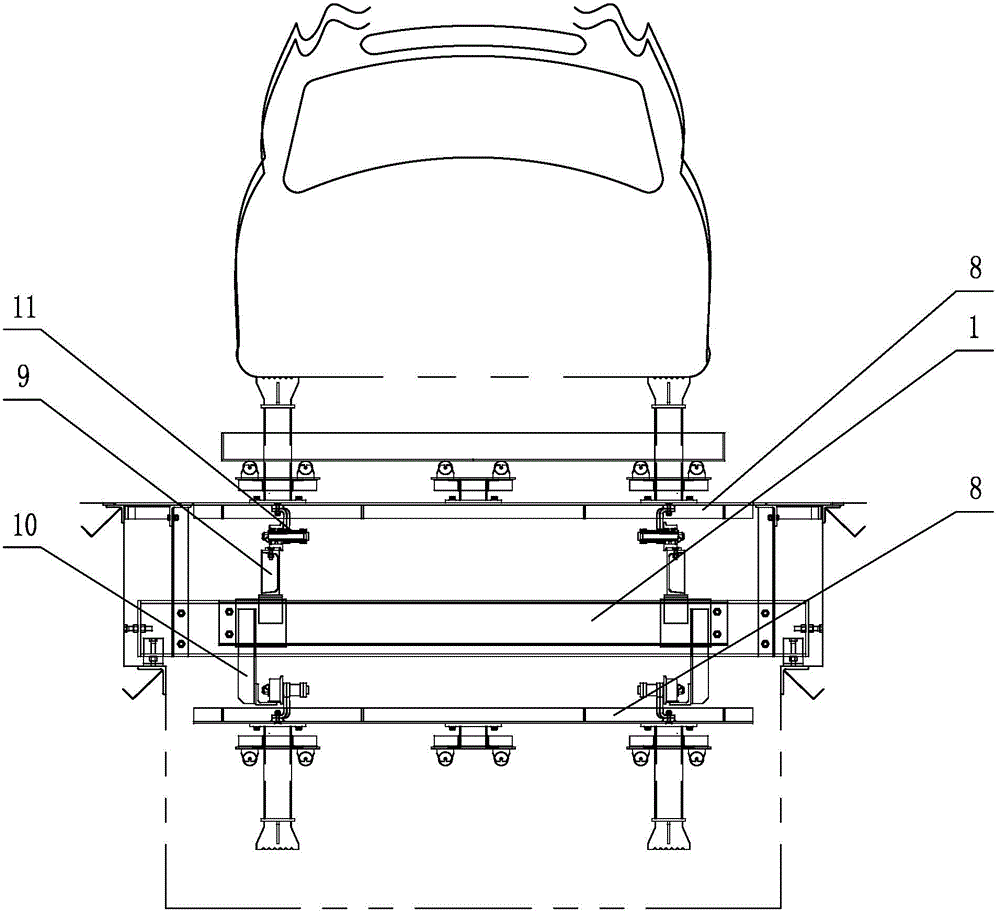 Wide plate chain conveying system of scraped car disassembly line