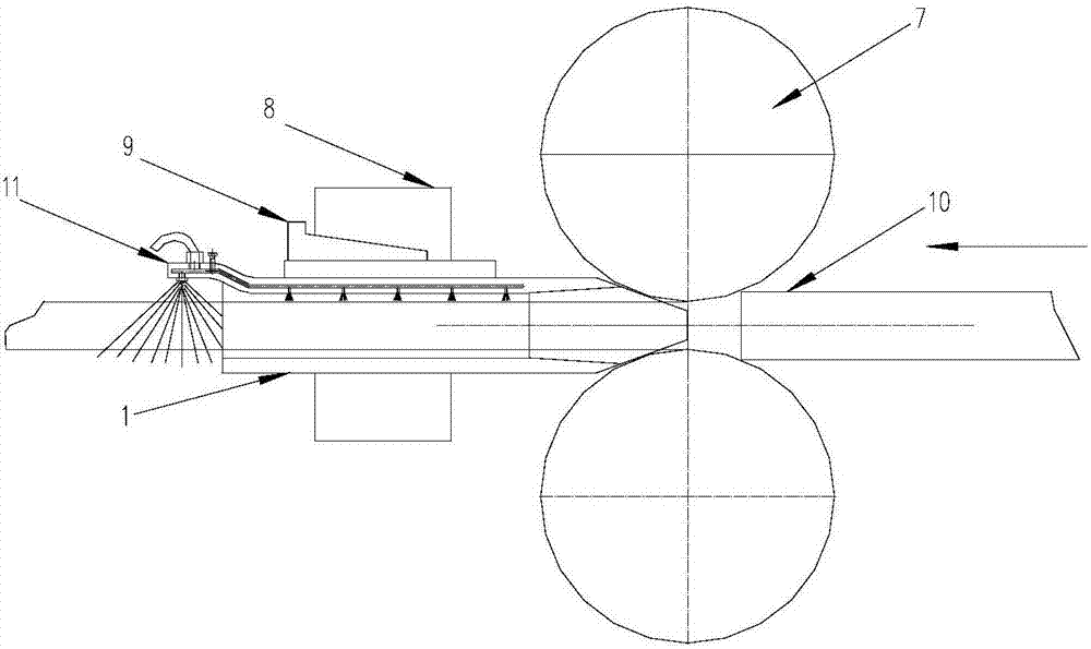 Guide device with cooling and dedusting functions