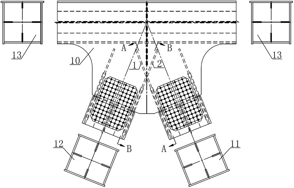 Intersection joint structure of web members at nodes of steel truss bridges