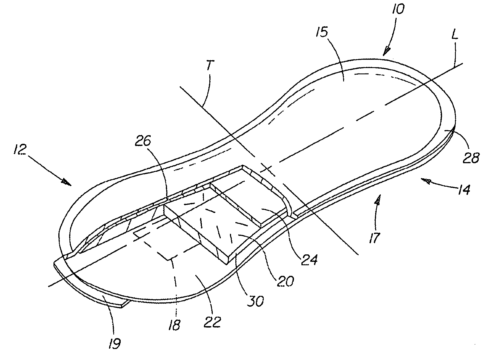 Absorbent core for disposable absorbent article