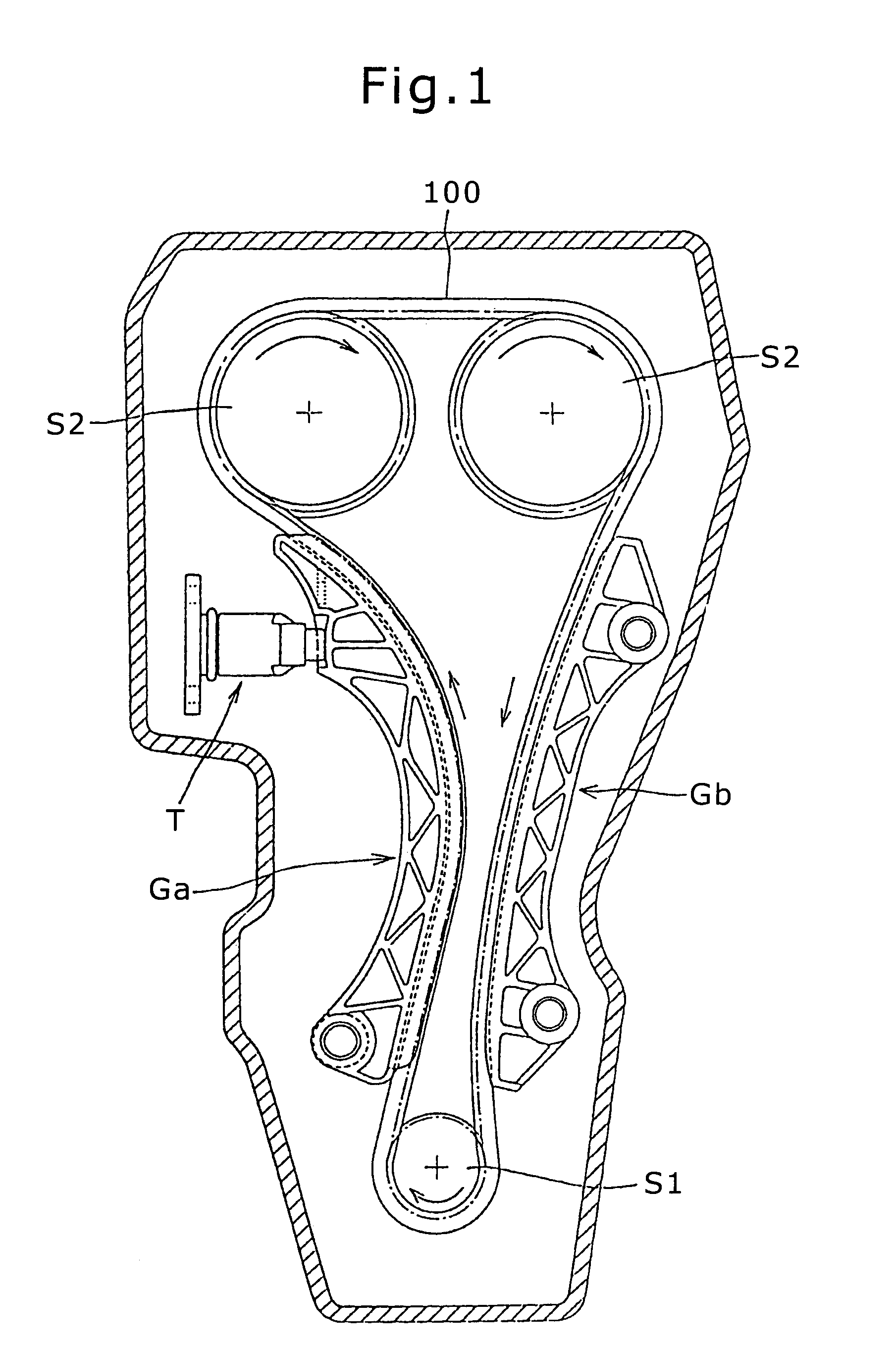 Roller chain transmission device