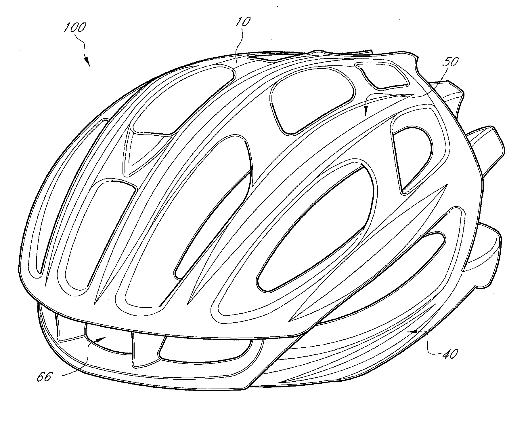 Bicycle helmet with reinforcement structure