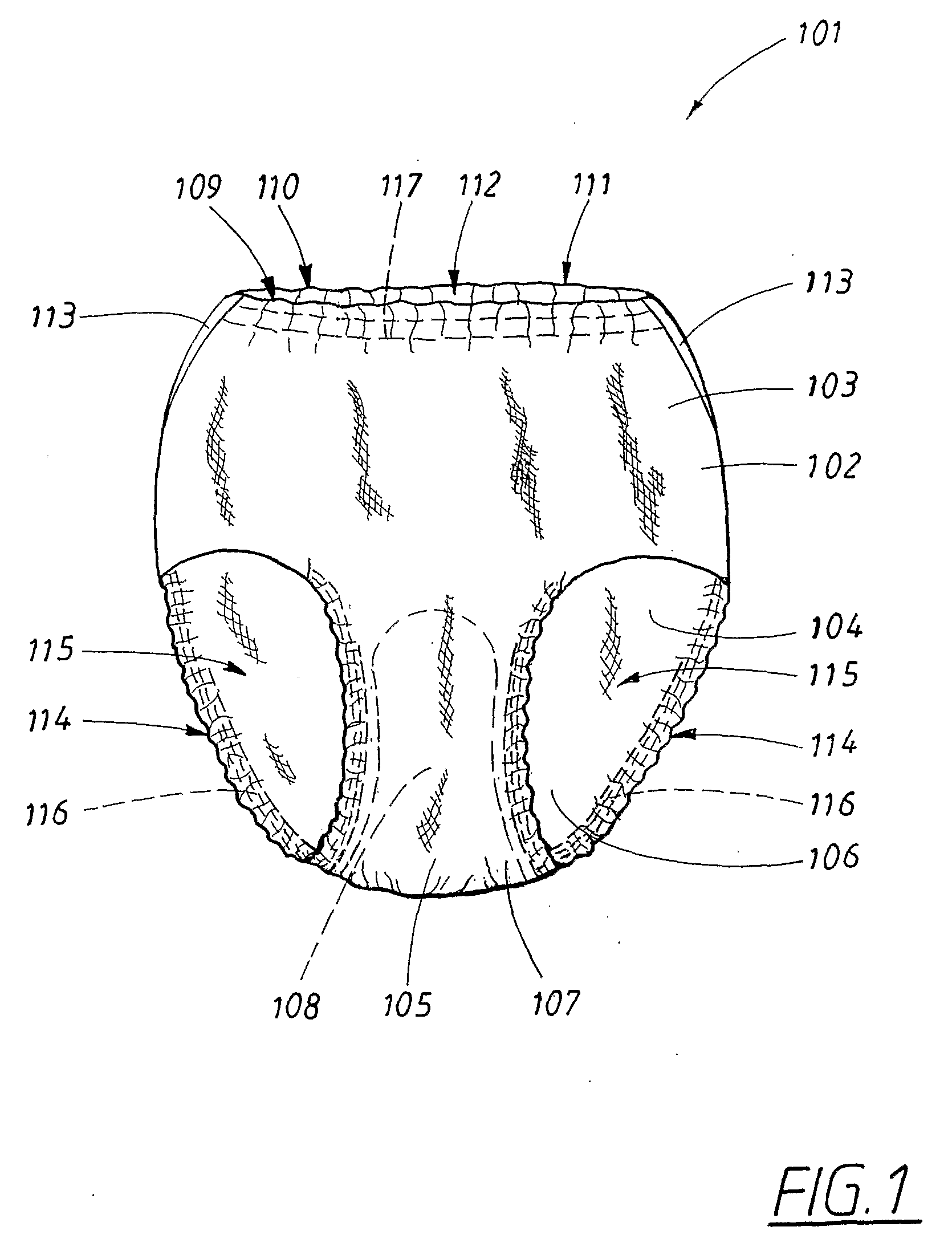 Absorbent Article with Improved Elastic Means