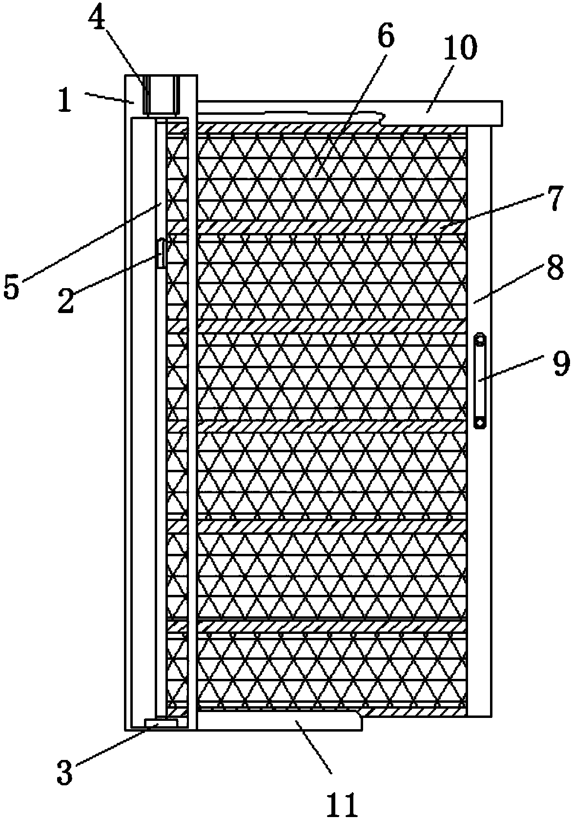 Concealed soft screen door with sealed magnetic strip