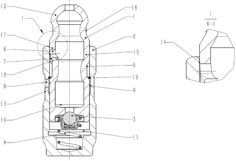 Cylindrical hydraulic tappet