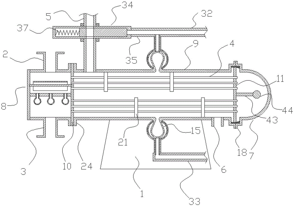 A shell and tube heat exchanger