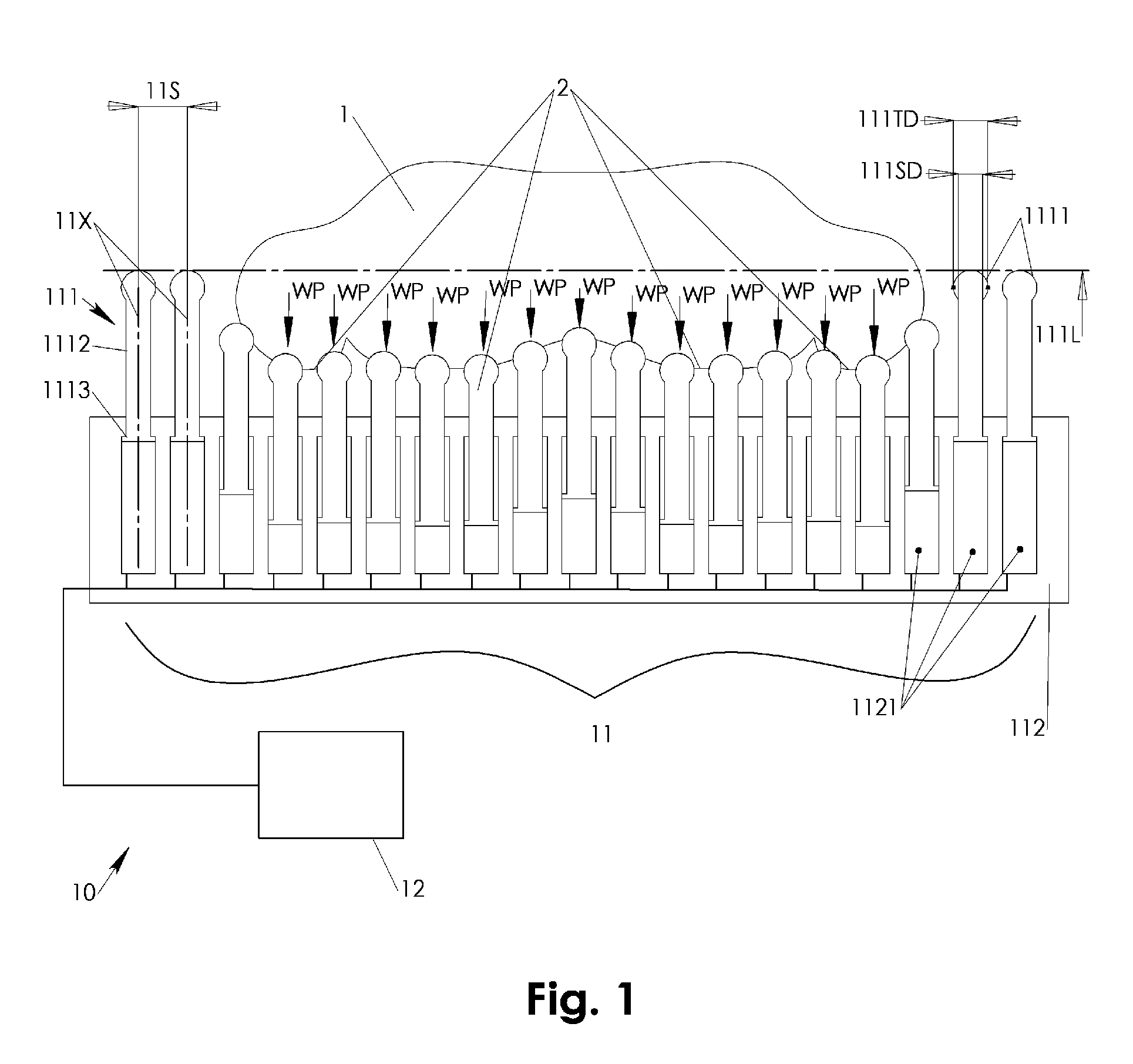 Patient bedding system with dense matrix or individually suspended directly body supporting pins