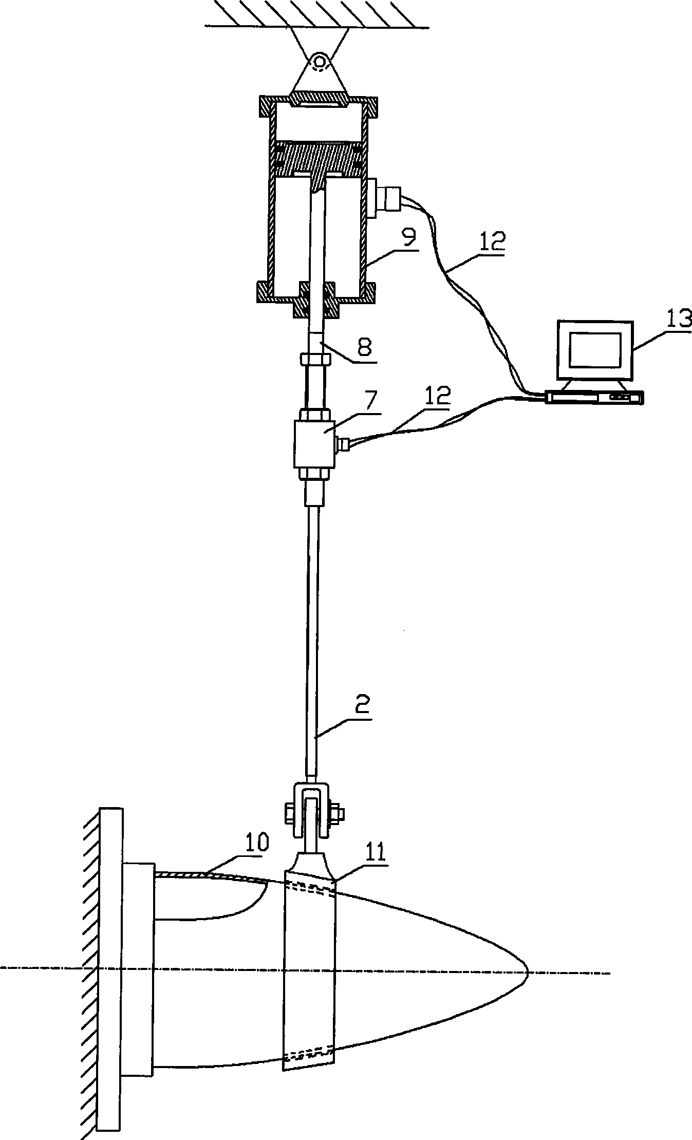 Overload protective device for strength tension test of structure of thin-wall case of high-speed aerocraft