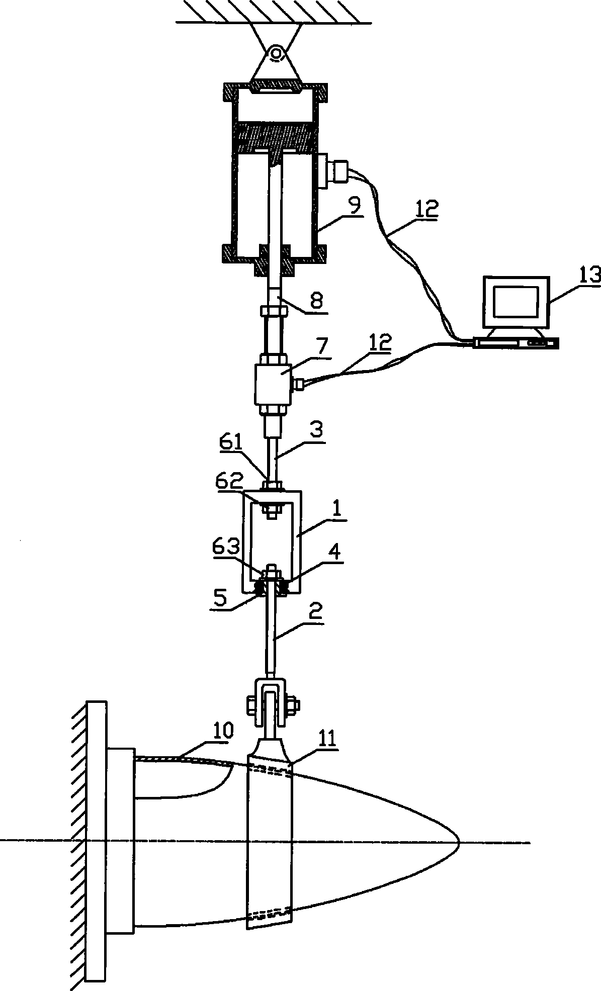 Overload protective device for strength tension test of structure of thin-wall case of high-speed aerocraft