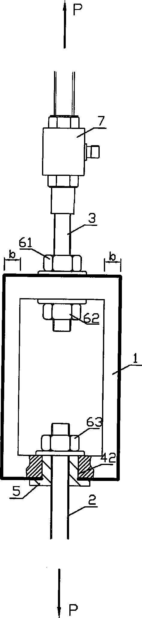 Overload protective device for strength tension test of structure of thin-wall case of high-speed aerocraft