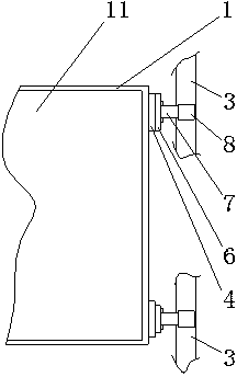 Furnace door tightly pressed through dead load and provided with adjustable idler wheel