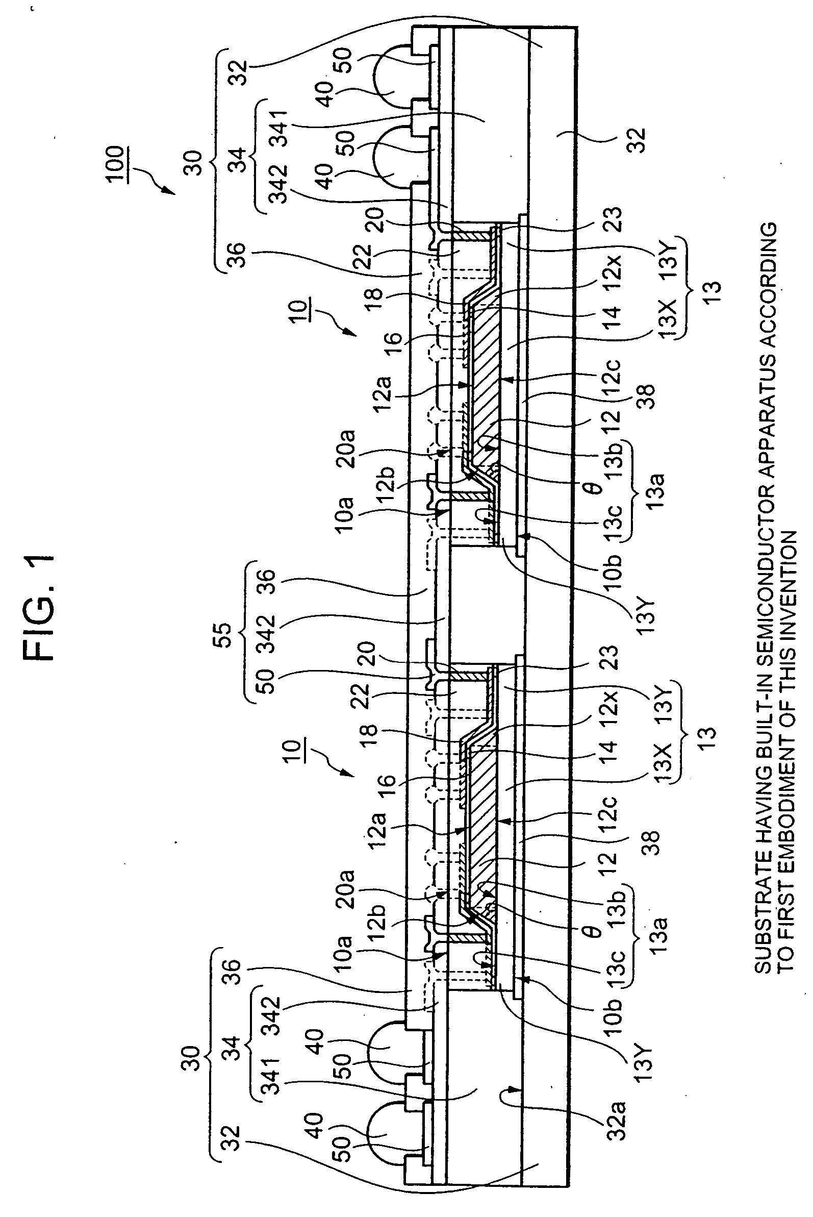 Substrate having built-in semiconductor apparatus and manufacturing method thereof