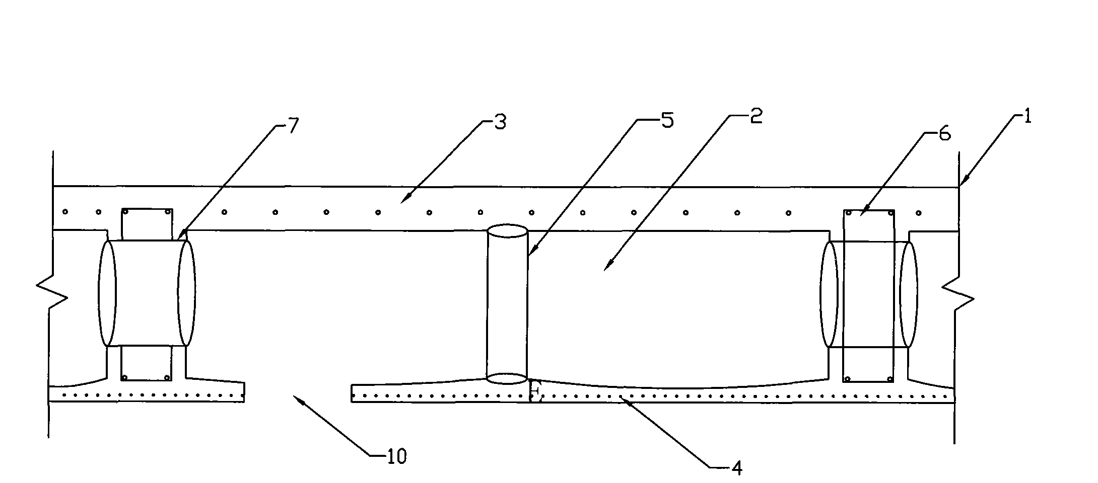 Cast-in-place hollow floor with hidden protecting fume exhaust ductwork