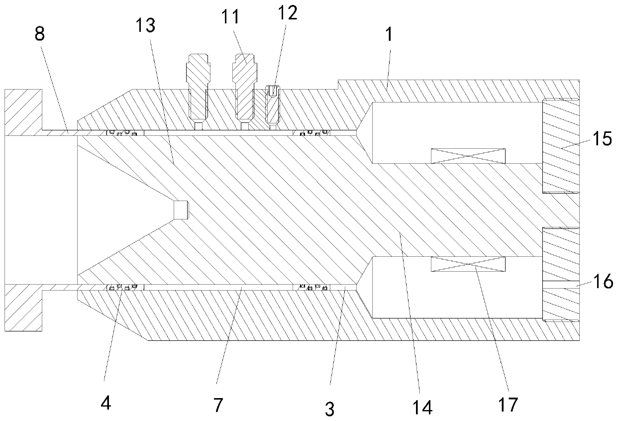 Magnetorheological fluid flow mode rheological property testing device