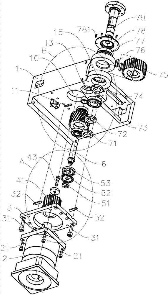 Pipe bending machine and gear transmission device thereof