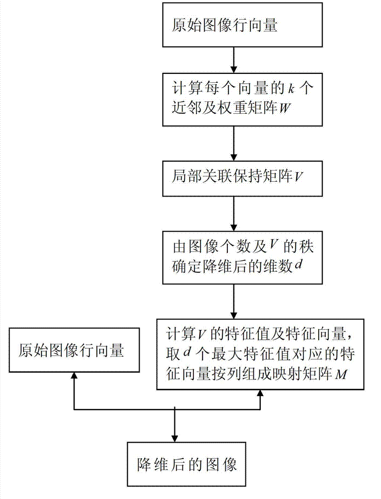 Face image dimension reducing method based on local correlation preserving