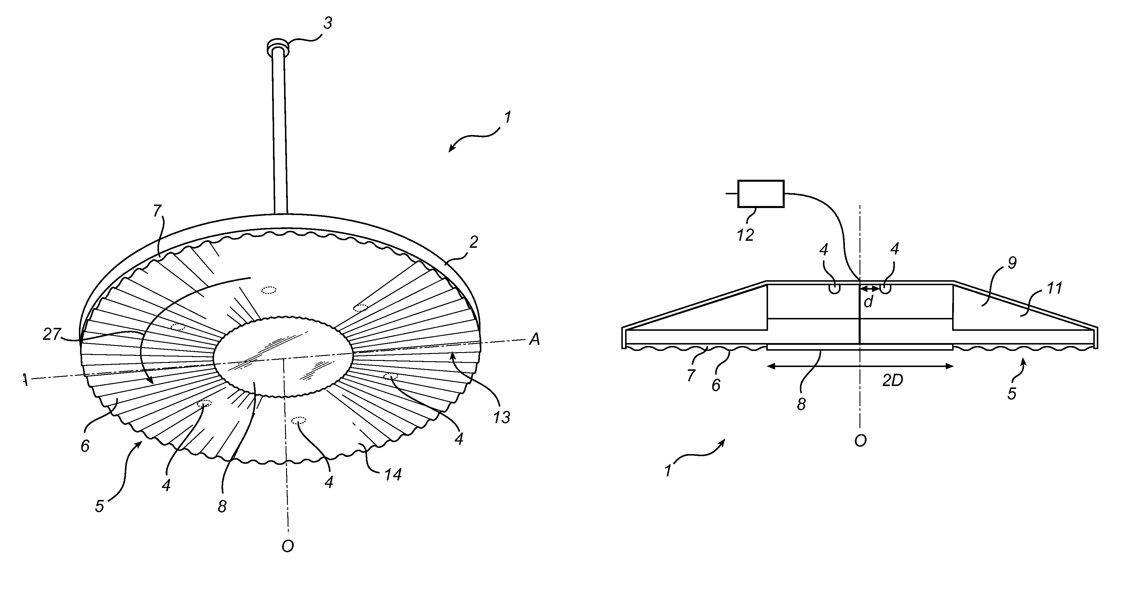 Luminaire and optical component