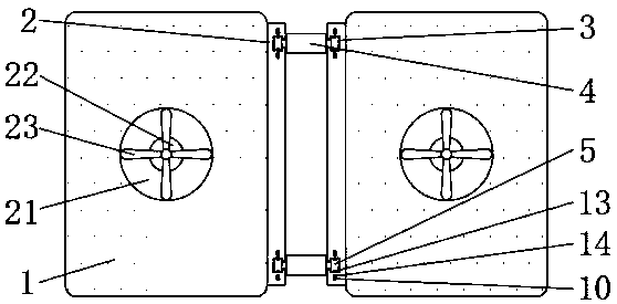 A connection device for adjacent big data server cabinets