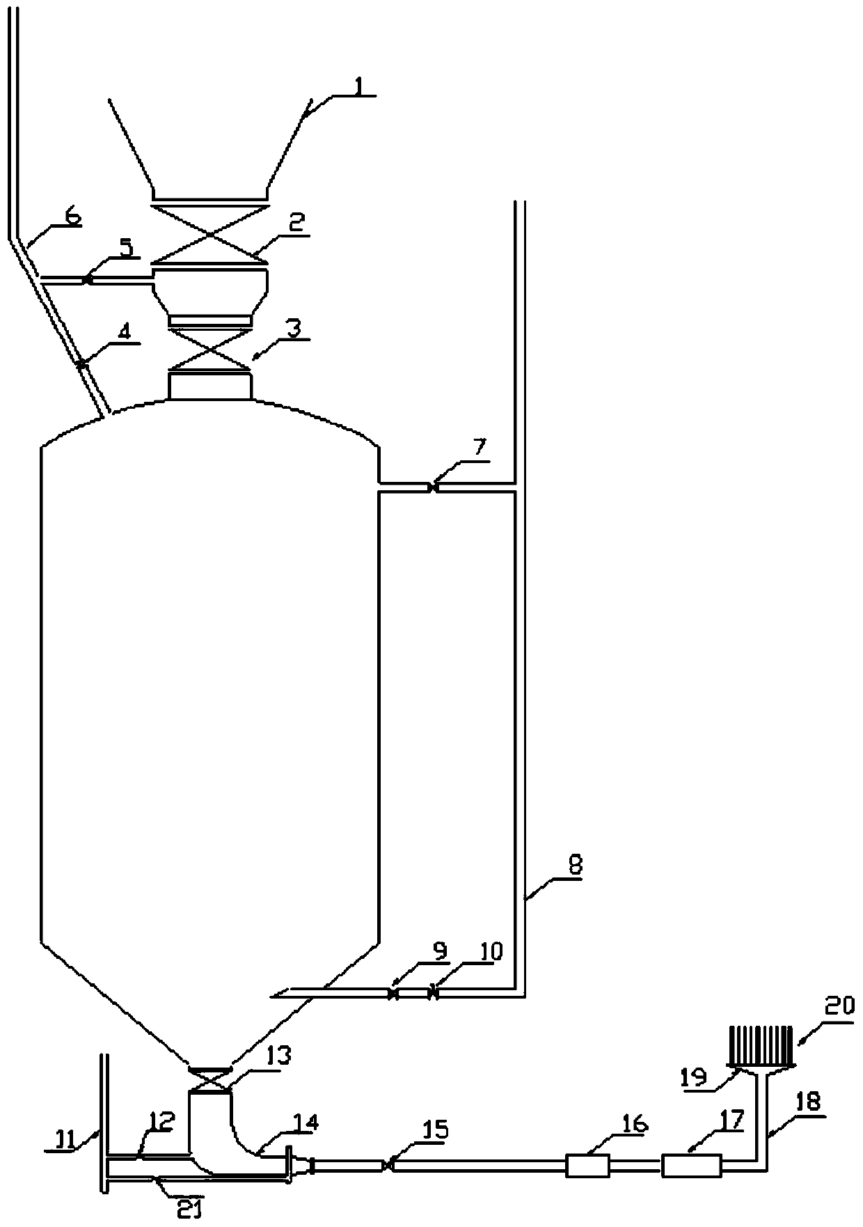 A device for injecting pulverized coal into a blast furnace