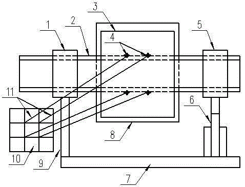 Bent casing pipe non-uniform collapse strength simulation test method and device