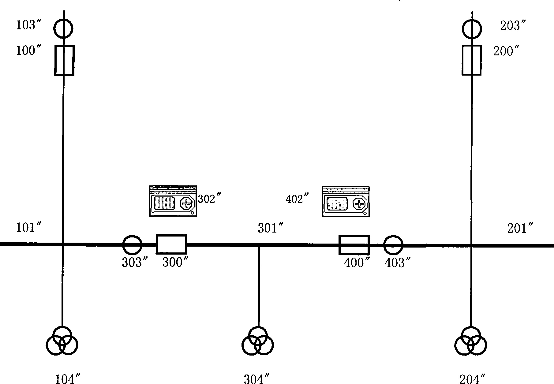 Spare power automatic switching device and method for three-segment bus two-segment switch