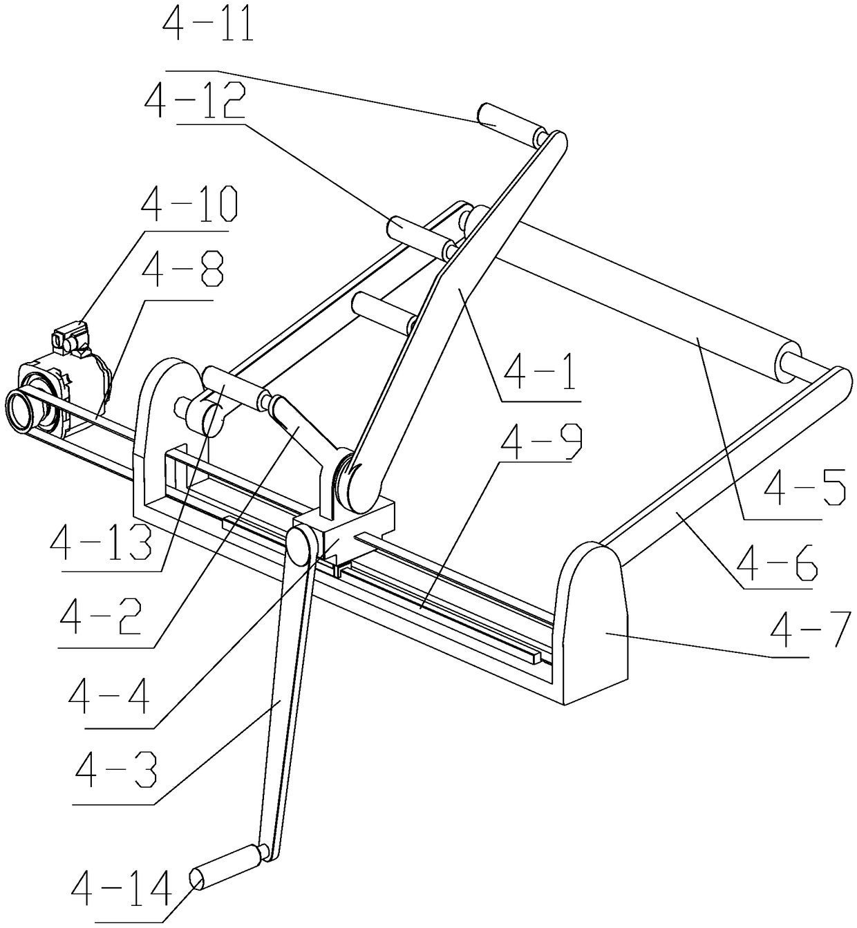 Raw material rewinding mechanism