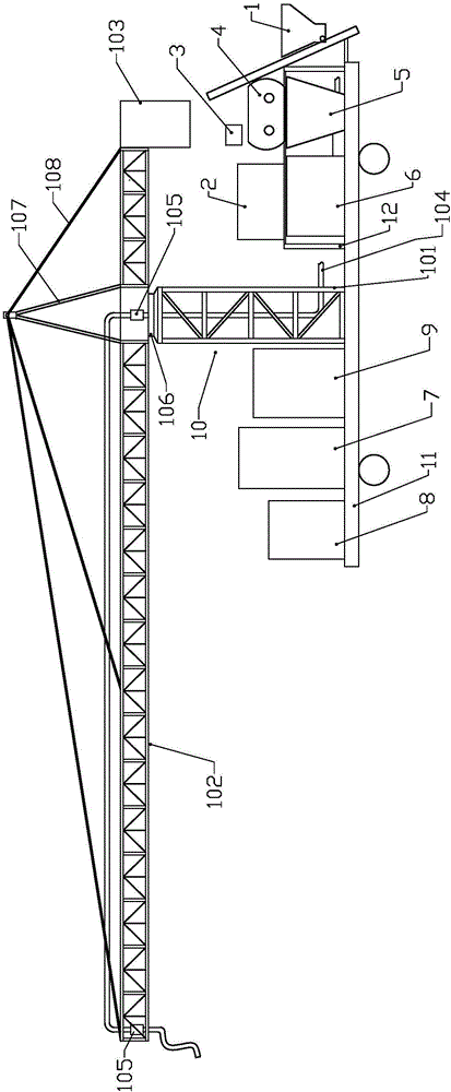 Towed integrated stirring and pumping machine