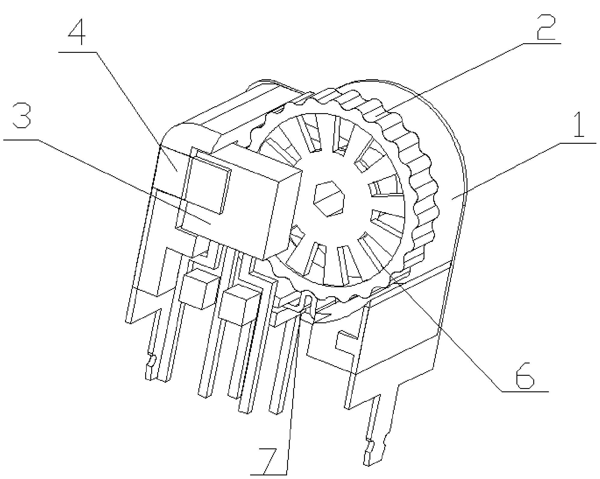 Optical crystal encoder of simple structure