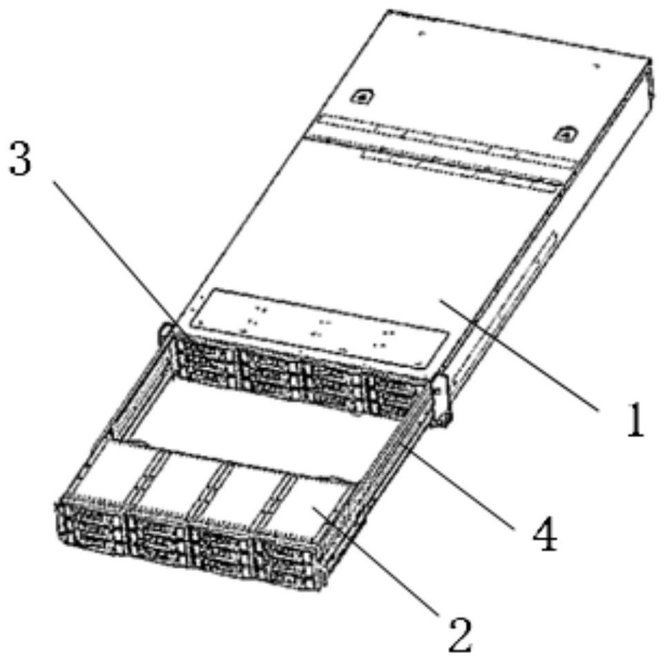 Outward-pulling type front-and-back staggered hard disk frame device