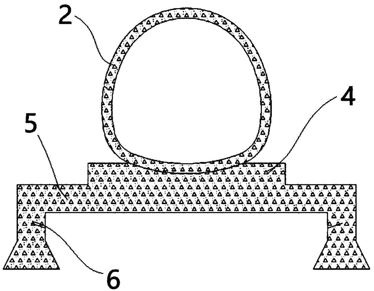 Uneven settlement control structure and construction process for open trench tunnel