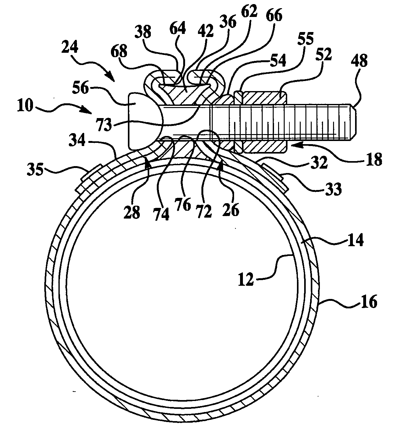 Pipe clamp with improved fastener