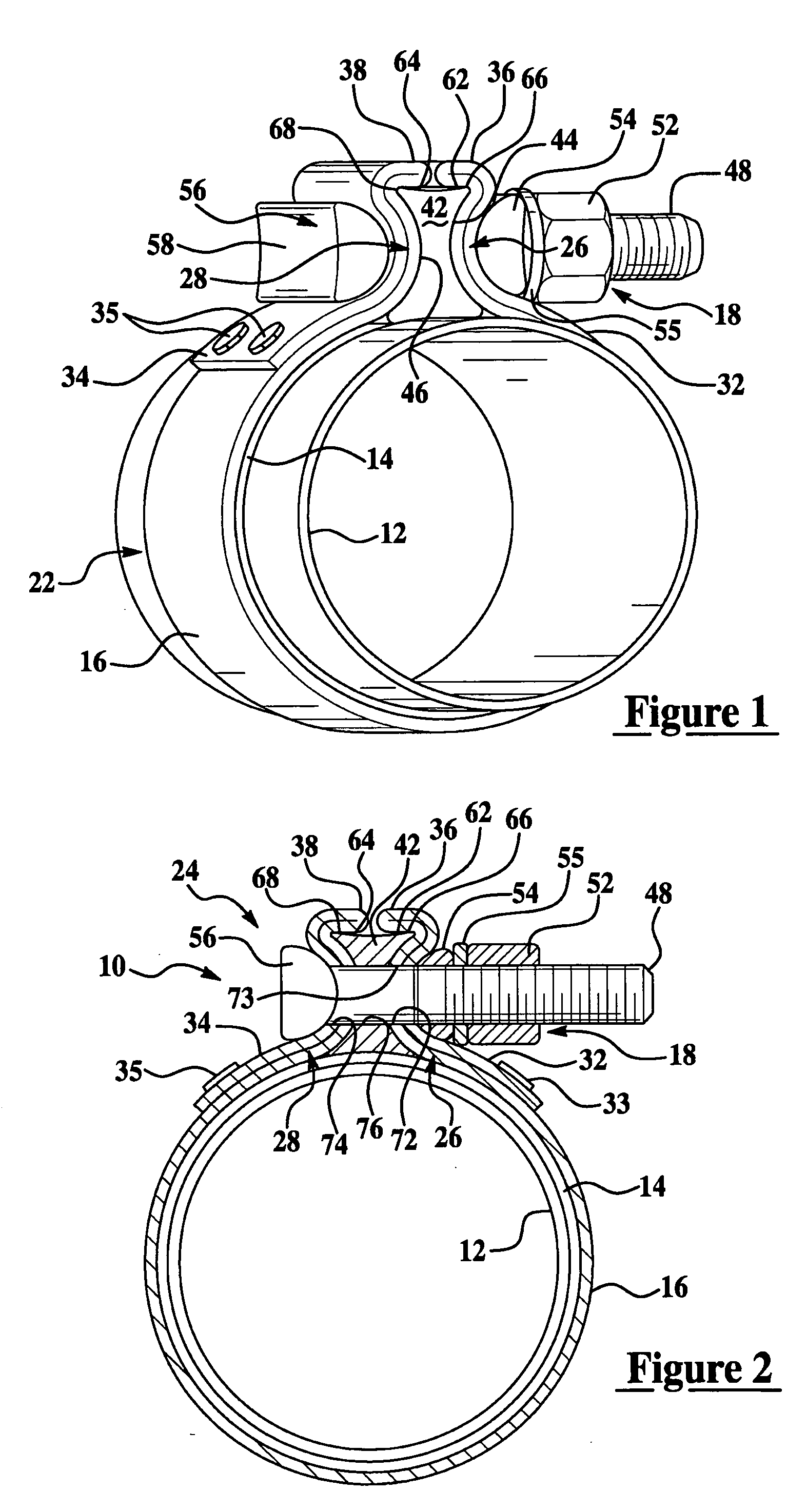 Pipe clamp with improved fastener