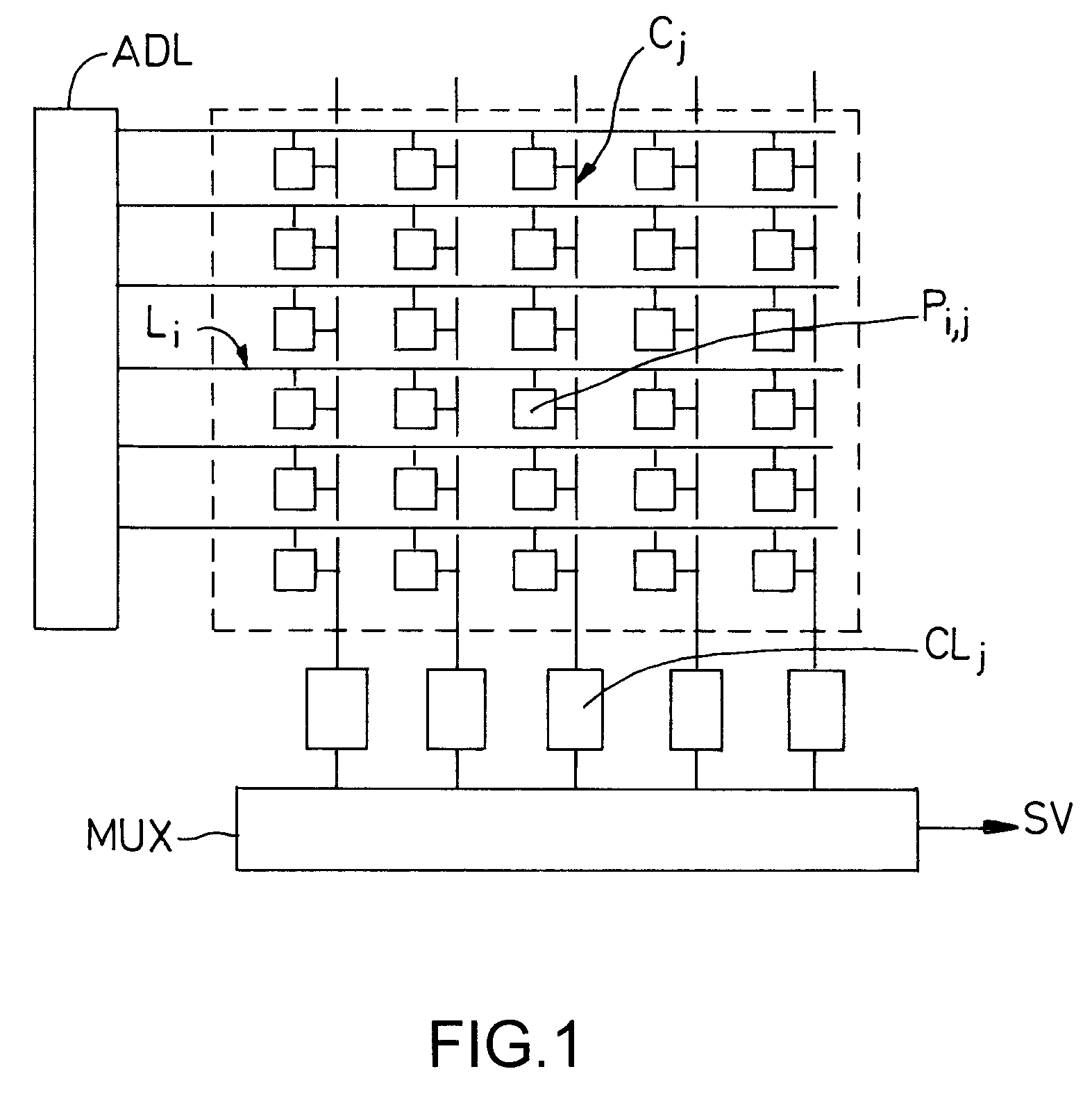 Matrix thermal image sensor with bolometric pixel and method of reducing spatial noise