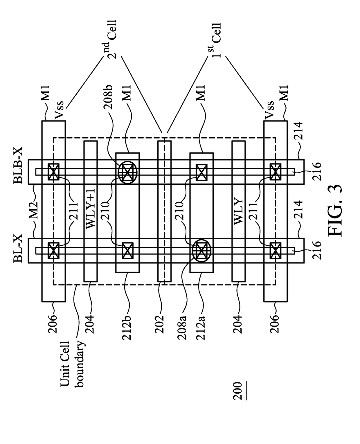 ROM cell having an isolation transistor formed between first and second pass transistors and connected between a differential bitline pair