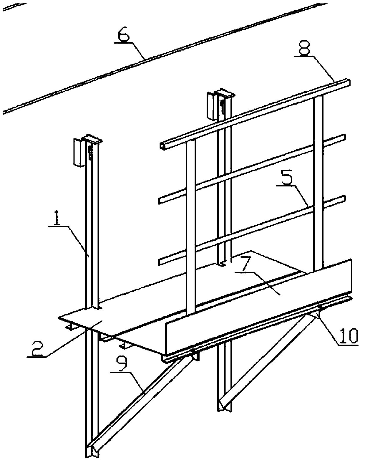 Block dismounting and mounting type annular work platform and construction method