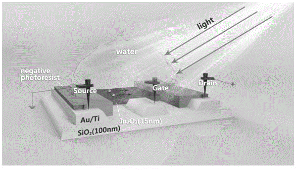 Electrolyte gate oxide semiconductor phototransistor for ultraviolet light detection