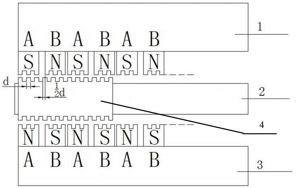 A double-layer two-phase reactive linear precision adjustment slide table