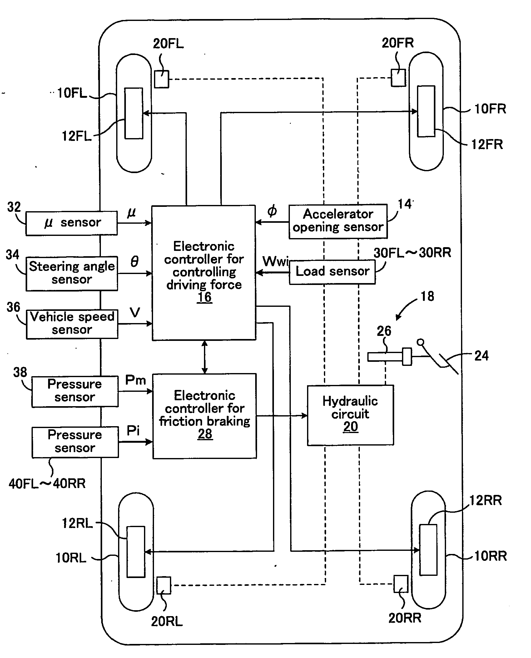 Vehicle braking/driving force control apparatus