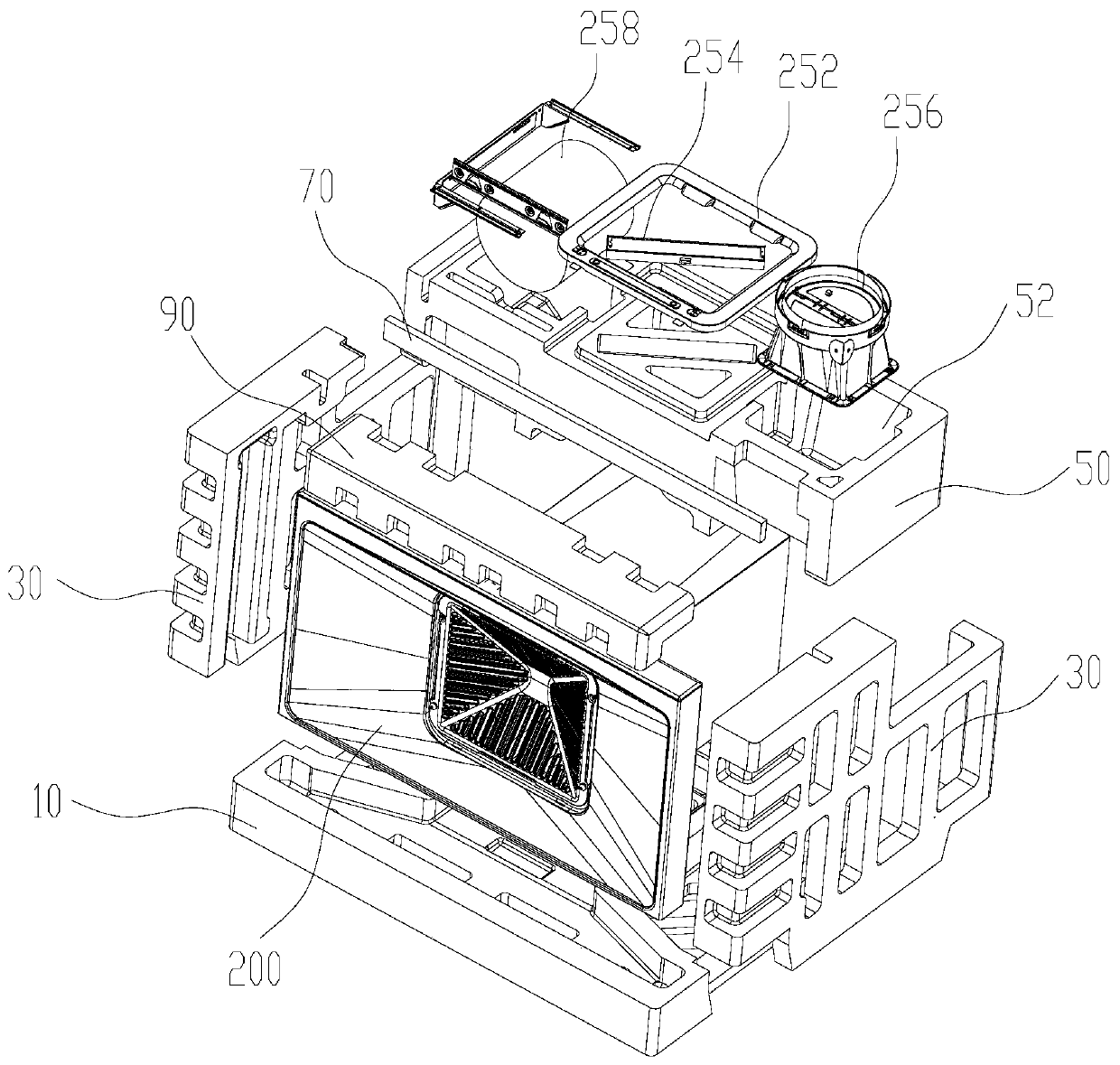 Range hood packaging structure