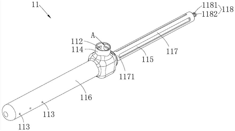 Spraying arm device and dish washing machine