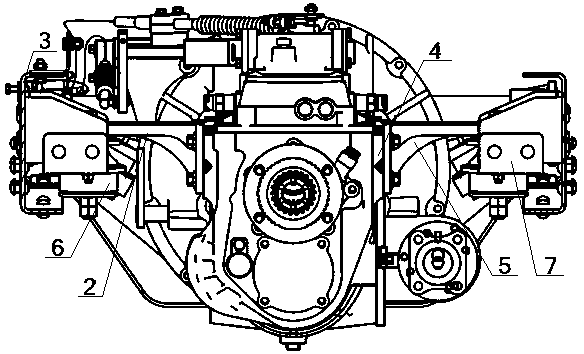 Four-point distribution power assembly suspension device