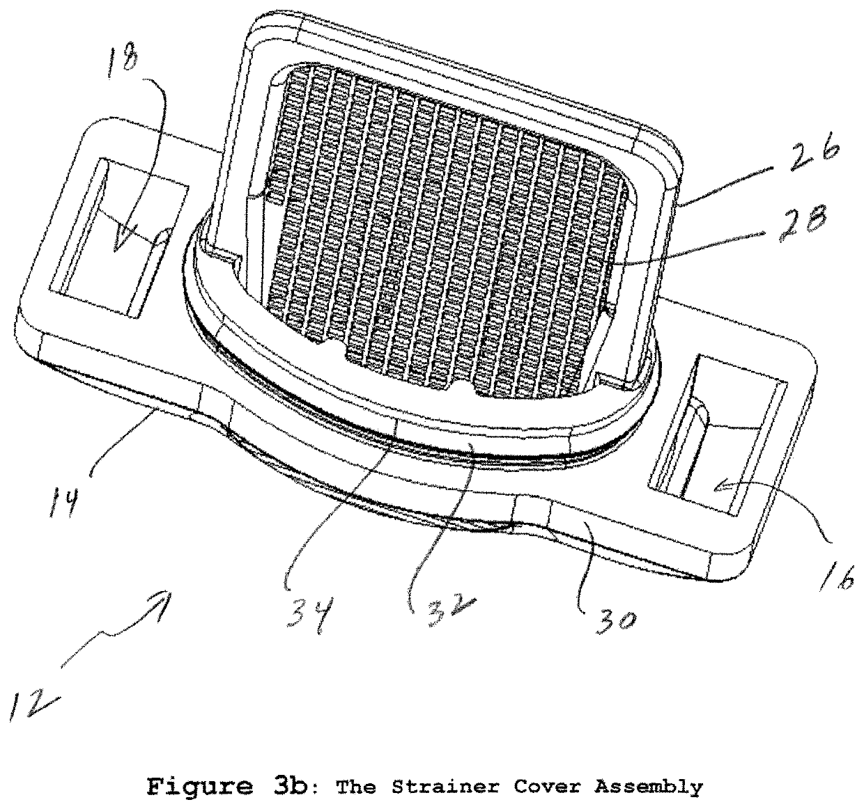 Snap on strainer with side-slide cleaning