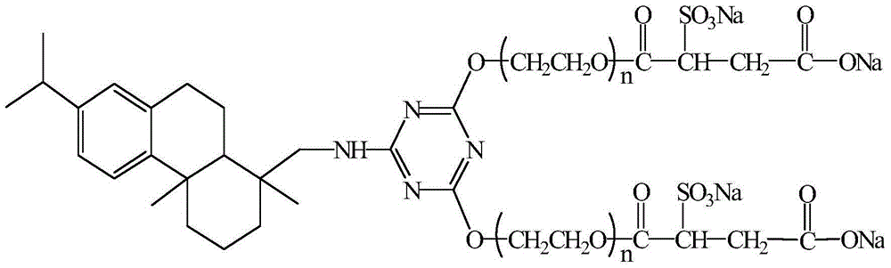 Rosin-based anionic coal water slurry dispersing agent and preparation method thereof