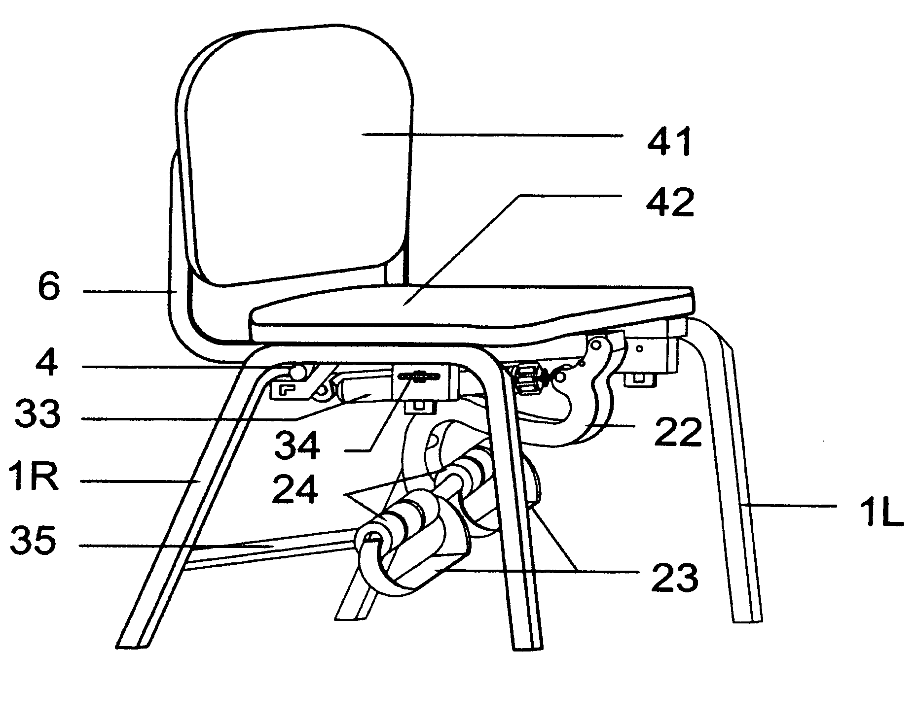 Combination chair and leg extension apparatus for obesity prophylaxis