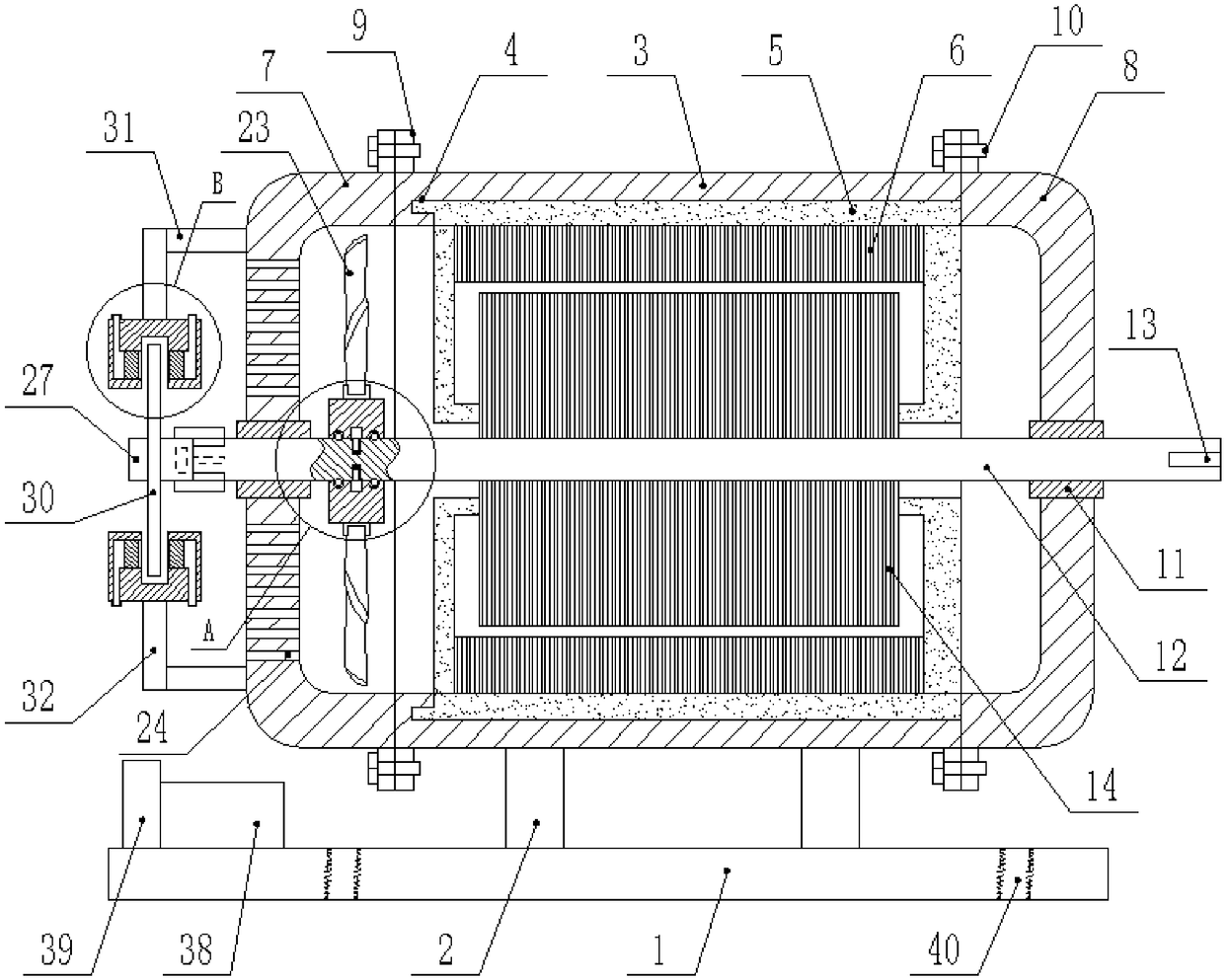 Novel motor convenient to disassemble and maintain