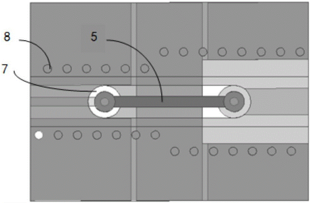 Transition structure from non-uniform microstrip line to strip line