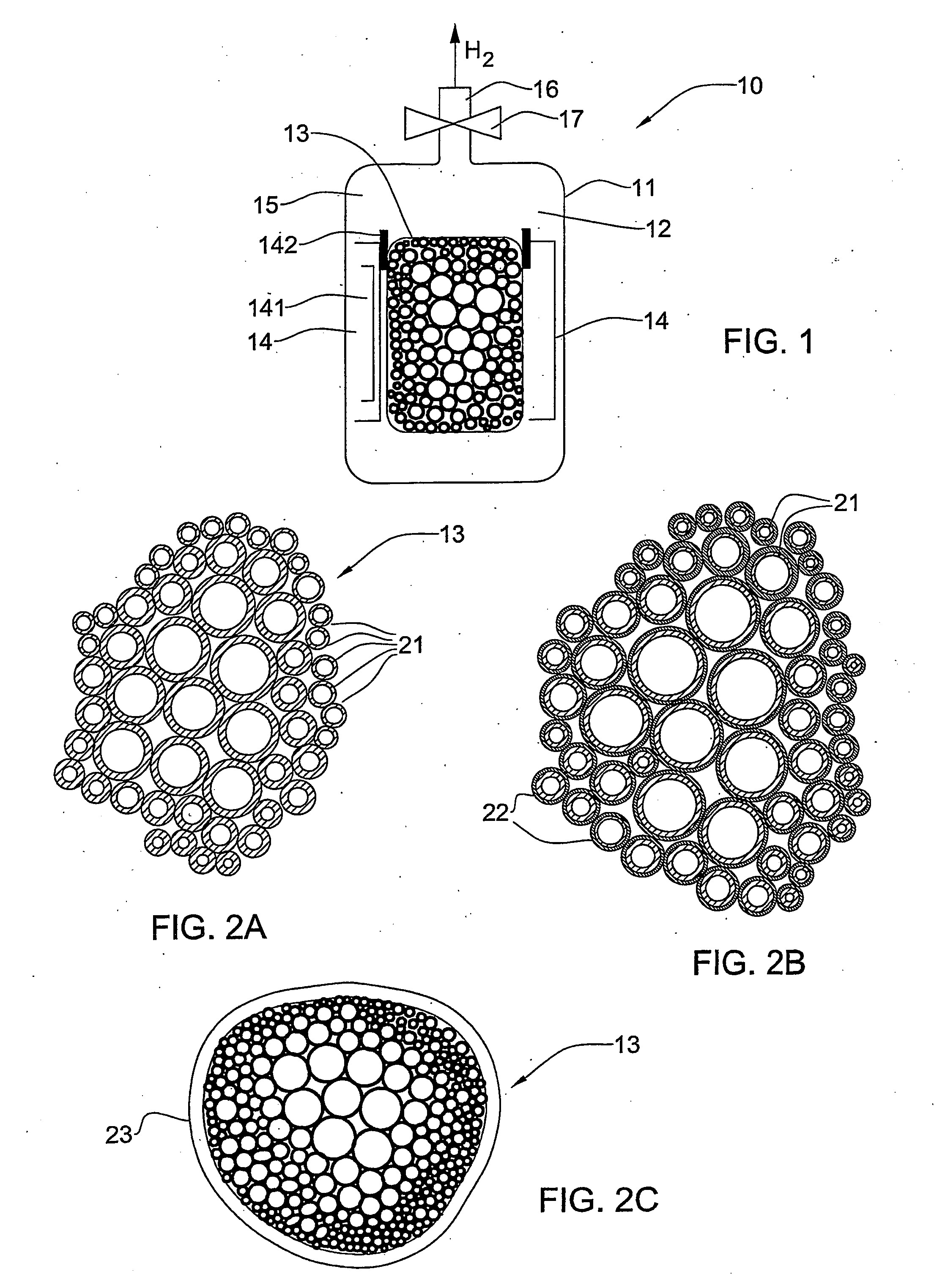 Tank and Material for Storage of Hydrogen Gas